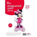 Шар 3D (25''/64 см) Фигура на подставке, Минни Маус, 1 шт. в уп., 24448