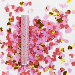 Пневмохлопушка (12/30 см), Сердца фольга и тишью, Красный/Розовый, 1 шт., 923003