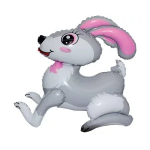 Шар (20''/51 см) Фигура 3D, Заяц, Серый, 1 шт. в уп., 19570