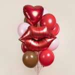 Шар (28''/71 см) Фигура, Губы, Поцелуй, 1 шт., 27033