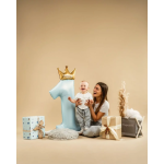 Шар (46''/117 см) Цифра, 1 Корона для принца, Голубой, 1 шт., G72102