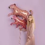 Шар (46''/117 см) Фигура, Леопард, Розовый, 1 шт., 19622