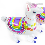 Шар 3D (31''/79 см) Ходячая Фигура, Лама Альпака, Белый, 1 шт., R944W