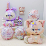 Шар с клапаном (17''/43 см) Мини-фигура, Зайка, Сиреневый, 1 шт., 23615