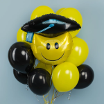 Шар (31''/79 см) Фигура, Смайл Выпускник, 1 шт., 24580