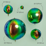Шар 3D (32''/81 см) Сфера, Фантом, Хамелеон, 1 шт. в уп., 24930