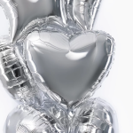 Шар (18''/46 см) Сердце, Серебро, 1 шт., 201500P