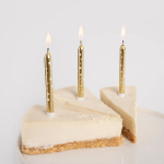 Свечи Белые звезды, Золото, Металлик, 0,8*8 см, 8 шт. с держат., 639248