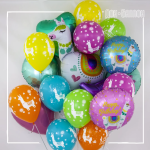 Шар (36''/91 см) Фигура, Лама Альпака, Белый, 1 шт., 15421