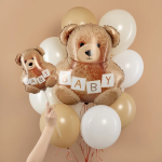 Шар (14''/36 см) Мини-фигура, Плюшевый мишка для малыша, 1 шт., 19548G