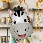 Шар (27''/69 см) Фигура, Голова, Милая Зебра, 1 шт., 901875