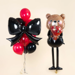 Шар (41''/104 см) Фигура, Бант, Черный, 1 шт. в уп., 25621-P