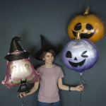 Шар (22''/56 см) Фигура, Страшная тыква на Хэллоуин, Оранжевый, 1 шт., G72067