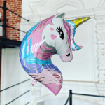 Шар (32''/81 см) Фигура, Голова, Волшебный единорог, 1 шт. в уп., 220625