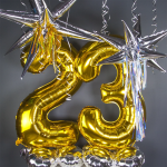 Шар 3D (26''/66 см) Звезда, Составная, Серебро, 1 шт. в уп., 222193