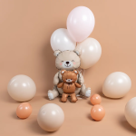 Шар (37''/94 см) Фигура 3D, Сидячий мишка с медвежонком, Сатин, 1 шт. в уп., 27520