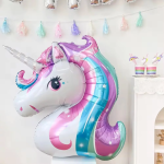 Шар (45''/114 см) Фигура, Голова, Звездный Единорог, 1 шт., R579