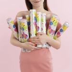 Пневмохлопушка (12/30 см), Воздушные шары, Звезды фольга и круги тишью, Золото, 1 шт., 723037