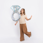 Шар (42''/107 см) Фигура, Кольцо с бриллиантом, Серебро, Голография, 1 шт., 27131