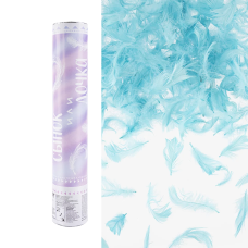 Пневмохлопушка (12/30 см), Гендер Пати, Сынок или Дочка?, Перья, Голубой, 1 шт., 823186