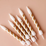 Свечи Стильный микс, Металлик, 0,75*8 см, 10 шт. с держат., 802962