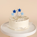 Набор свечей 1-ый День Рождения Мальчика, Серебро/Голубой, 2,5*3,5 + 4 см, 5 шт. с держат., 639282