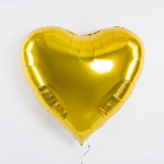 Шар (32''/81 см) Сердце, Золото, Металлик, 1 шт., 27249