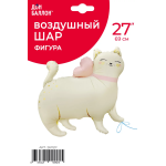 Шар (27''/69 см) Фигура, Кошечка с бантом, Сатин, 1 шт. в уп., 26112P