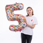 Шар (34''/86 см) Цифра, 5 Цветочный вальс, 1 шт. в уп., 131435