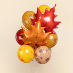 Шар (28''/71 см) Фигура, Кленовый лист, Оранжевый, 1 шт., 26754