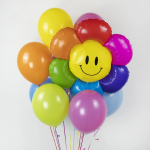 Шар (38''/97 см) Цветок, Ромашка Радуга, 1 шт., 23472