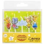 Свечи Оранжевая корова, 7 см, 5 шт. с держат., 501725