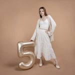 Шар (40''/102 см) Цифра, 5 Slim, Звездное Золото, Матовый, 1 шт. в уп., B901915MSG