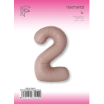 Шар (40''/102 см) Цифра, 2 Slim, Винтажная роза, Матовый, 1 шт. в уп., B901912MVR