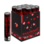 Пневмохлопушка (12/30 см), Сердца фольга, Красный, 1 шт., 823127