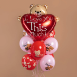 Шар (38''/97 см) Сердце, Медвежонок с большим сердцем, 1 шт., 901715