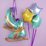 Шар (27''/69 см) Фигура, Новогодние коньки, 1 шт. в уп., G72155-P