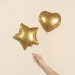 Шар с клапаном (10''/25 см) Мини-сердце, Золото, Сатин, 1 шт., 27613