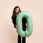 Шар (40''/102 см) Цифра, 0 Slim, Мятный, Матовый, 1 шт. в уп., B901910MM