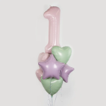 Шар (19''/48 см) Сердце, Олива, 1 шт., 224692