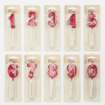 Свеча Цифра, 5 Чистая линия, на шпажке, Красный, 4,7*6,7 + 7 см, 1 шт. с держат., 802805