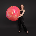 Шар 3D (50''/127 см) Сфера, Розовый, Хамелеон, 1 шт. в уп., 26135