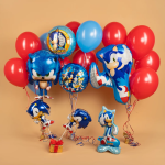 Шар 3D (24''/61 см) Фигура на подставке, Ежик Аниме, Синий, 1 шт. в уп., 24432