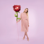 Шар (38''/97 см) Цветок, Роза, Красный, 1 шт. в уп., 26227P