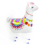 Шар 3D (31''/79 см) Ходячая Фигура, Лама Альпака, Белый, 1 шт., R944W