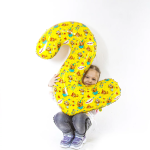 Шар (34''/86 см) Цифра, 2 Три Кота, Желтый, 1 шт. в уп., 401122