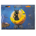 Шар 3D (49''/124 см) Фигура на подставке, Кошка на луне, 1 шт. в уп., 24356