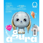 Шар (32''/81 см) Фигура, Милый зайка, Голубой, 1 шт. в уп., 944026