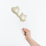 Шар с клапаном (5''/13 см) Микро-сердце, Кремовый, Сатин, 1 шт., 27269