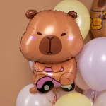 Шар (26''/66 см) Фигура, Капибара на велосипеде, 1 шт., 26408